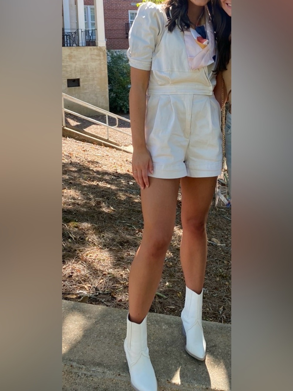 Day + Moon Tan Denim Romper
